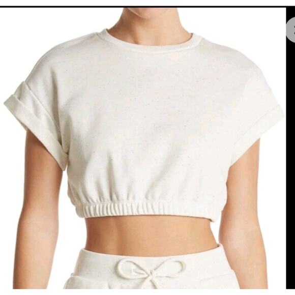 Anthropologie Eldoie Confetti Crop Sweatshirt M NWT - Picture 1 of 5